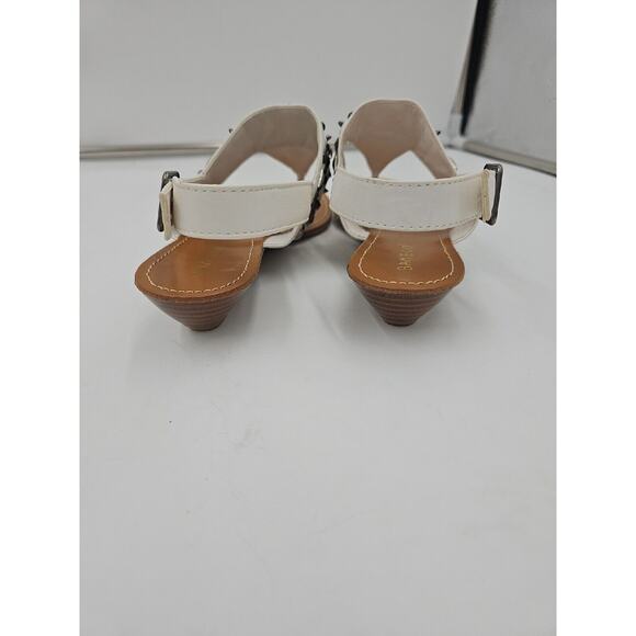 Womens Ankle Strap Studed Wedge Sandals Size 8 White - Picture 3 of 4